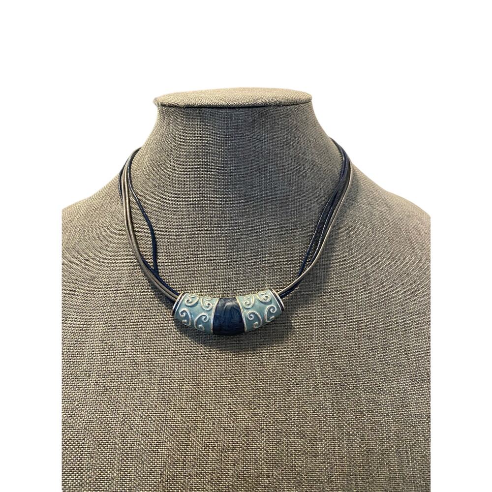 blue bib necklace